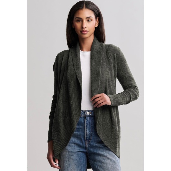 Barefoot Dreams Sweaters - Barefoot Dreams CozyChic Lite Cardigan XXL Olive Green Nylon Rayon Wrap